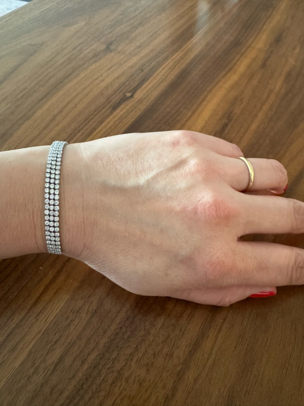 White Gold Plated Crystal Tennis Bracelet - Elegant Women Jewelry